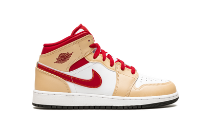 Air Jordan 1 Mid GS "Beige / Red" 554725 201