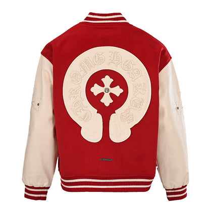 Chrome Hearts Cross-Patchwork Baseball Jacket