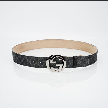 Gucci Reversible Leather Belt with Silver Buckle