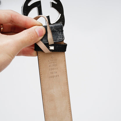 Gucci Reversible Leather Belt with Silver Buckle
