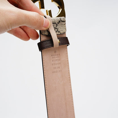 Gucci Reversible Leather Belt with Gold Buckle