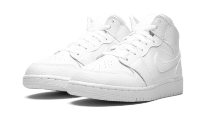 Air Jordan 1 Mid GS "Triple White" 554725 130