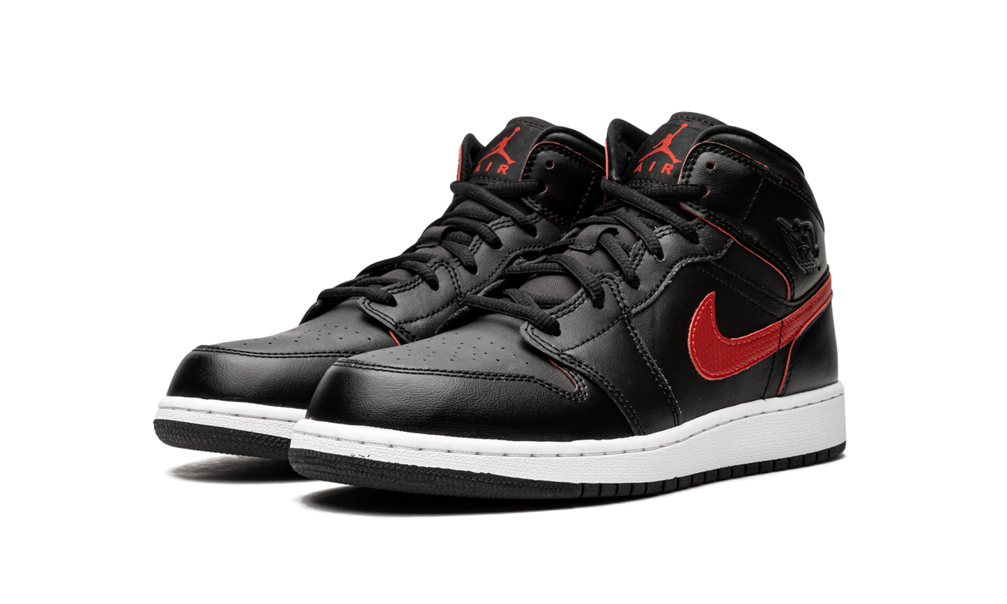 Air Jordan 1 Mid GS "Black / Gym Red" 554725 009