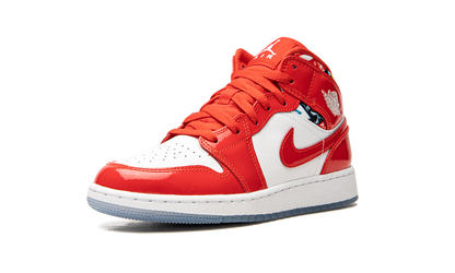 Air Jordan 1 Mid SE GS "Barcelona Sweater Red Patent" DC7248 600