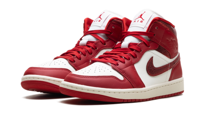 Air Jordan 1 Mid WMNS "Red Cracked Leather" HJ9337 106