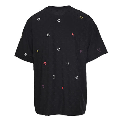 Louis Vuitton All-Over Monogram Short-Sleeve T-Shirt with Embroidered Clover Accents