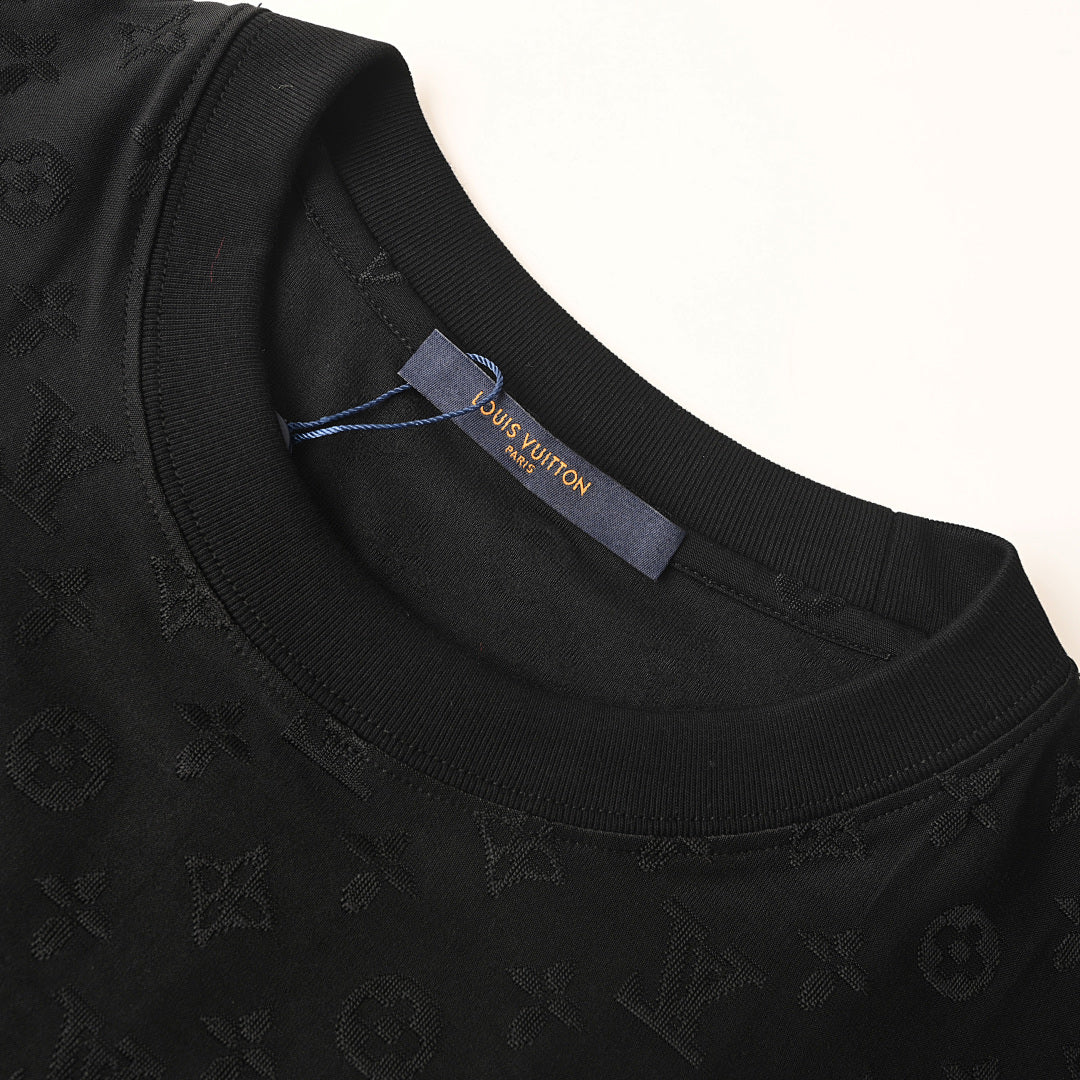 Louis Vuitton All-Over Monogram Short-Sleeve T-Shirt with Embroidered Clover Accents