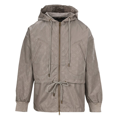 Louis Vuitton Monogram-Print Trench Coat-Style Zip Jacket with Cargo Pockets