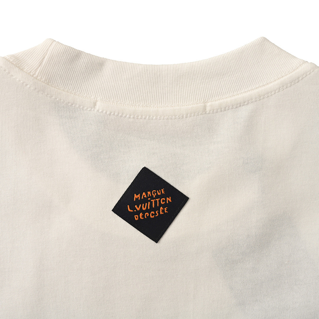 Louis Vuitton Gradient Shoulder-Letter Short-Sleeve T-Shirt