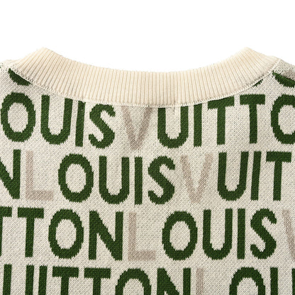 Louis Vuitton "Barrage" Letter Jacquard Knit Short-Sleeve T-Shirt