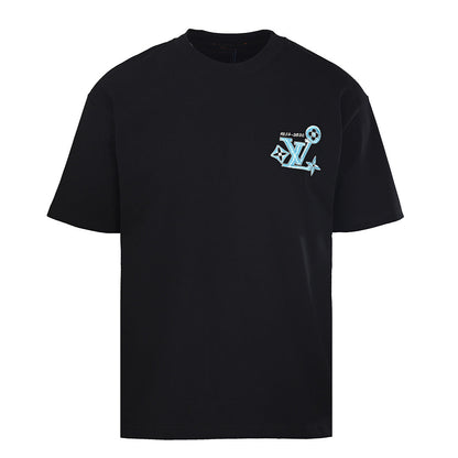 Louis Vuitton Short-Sleeve T-Shirt with Front and Back Lettering and Monogram Embroidery
