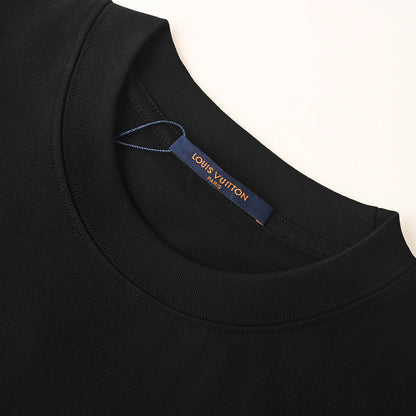 Louis Vuitton Short-Sleeve T-Shirt with Front and Back Lettering and Monogram Embroidery