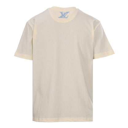 Louis Vuitton Blue Short-Sleeve T-Shirt with Knitted Embroidery