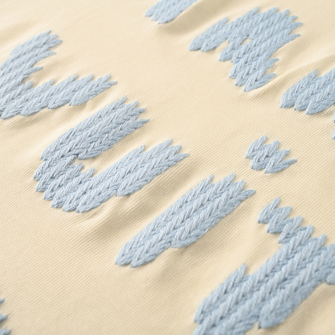 Louis Vuitton Blue Short-Sleeve T-Shirt with Knitted Embroidery