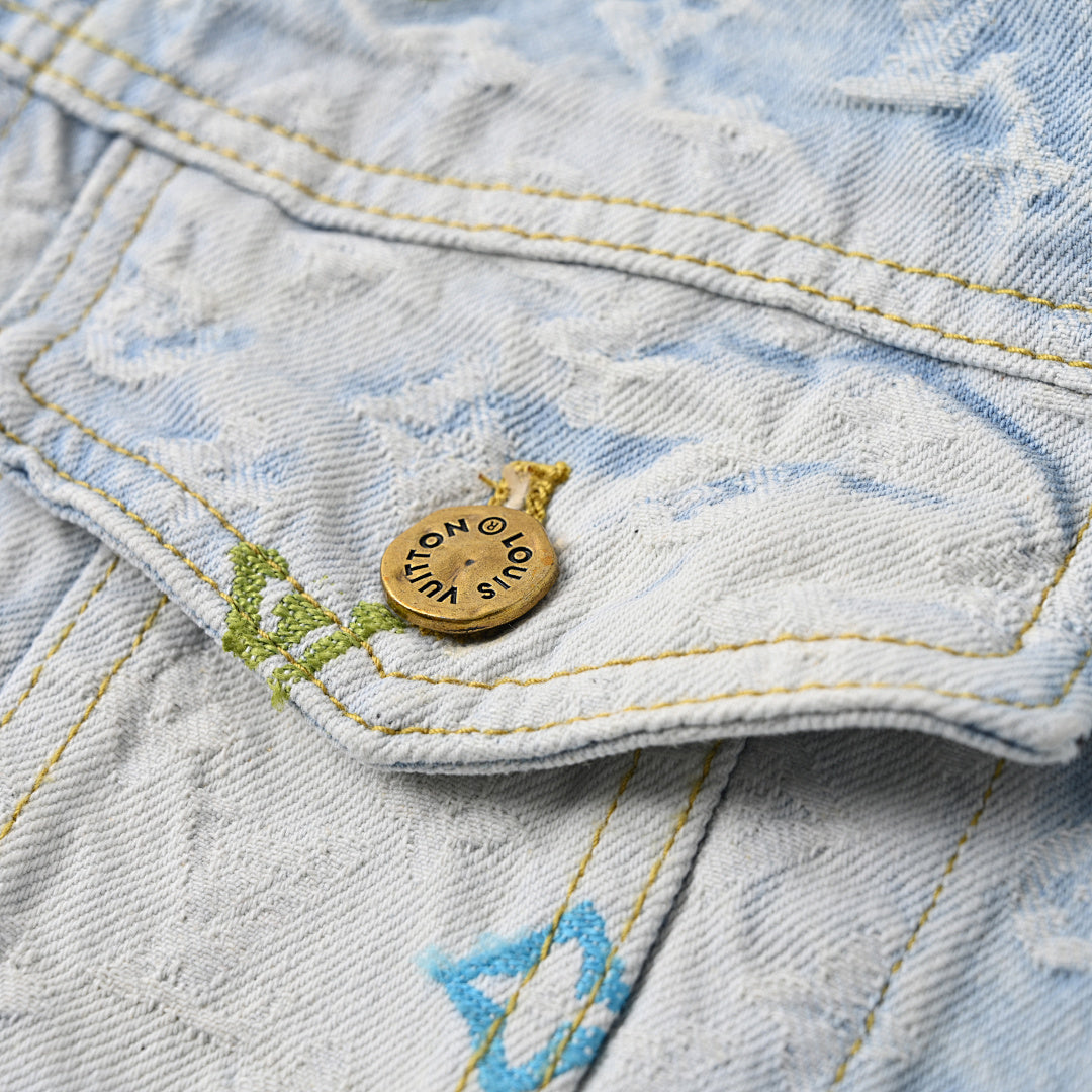 Louis Vuitton x — Collaboration Candy-Embroidered Denim Jacket