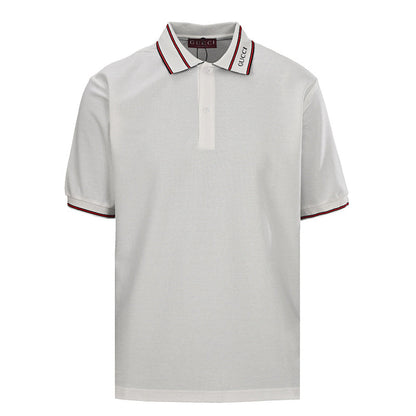 GUCCI Ribbed Jacquard Short-Sleeve Polo Shirt