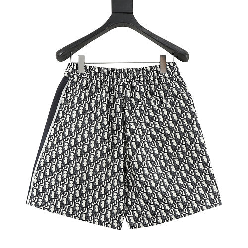 Dior Oblique All-Over Print Shorts with Side Webbing