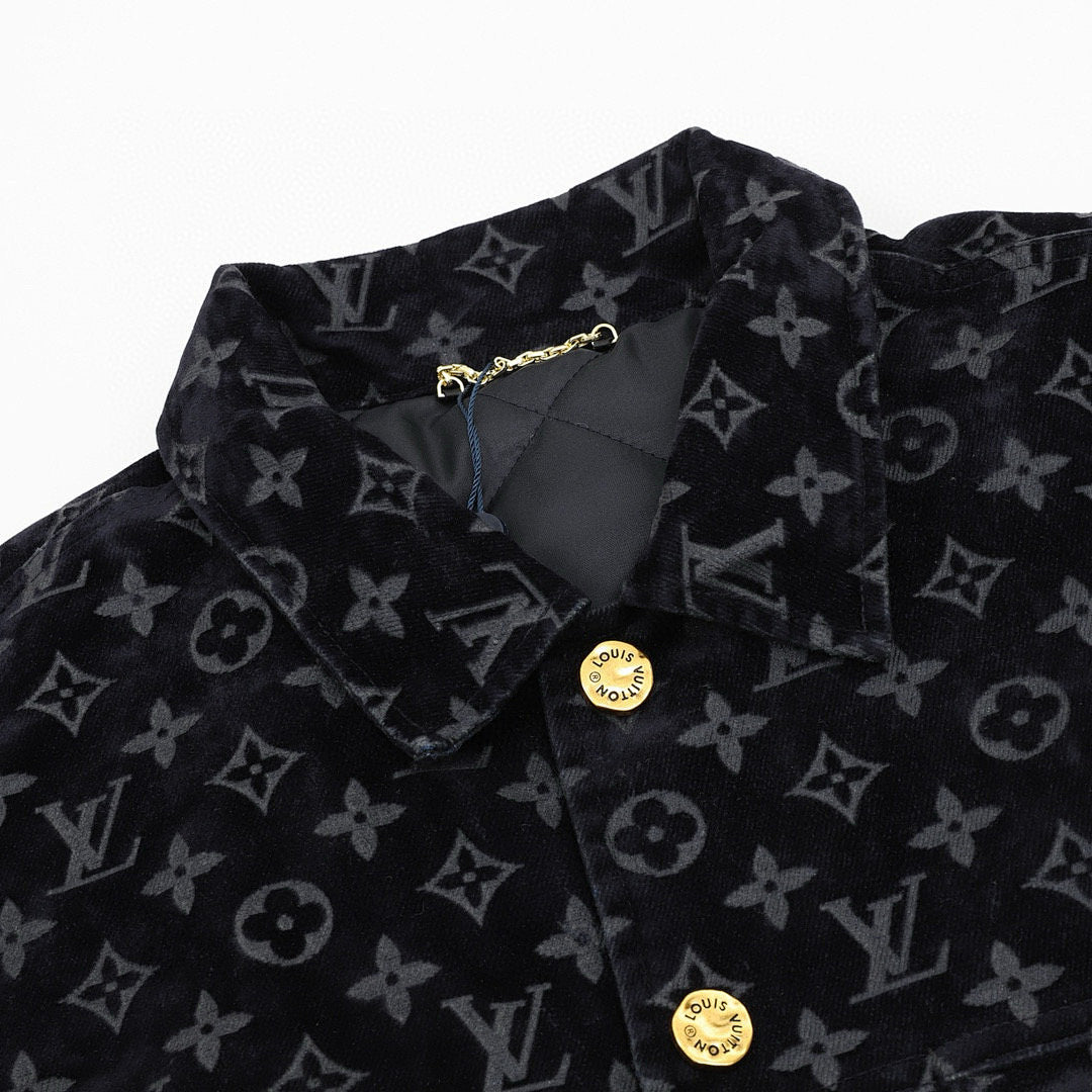 Louis Vuitton Faded "Burning Cloud" Print Denim Jacket