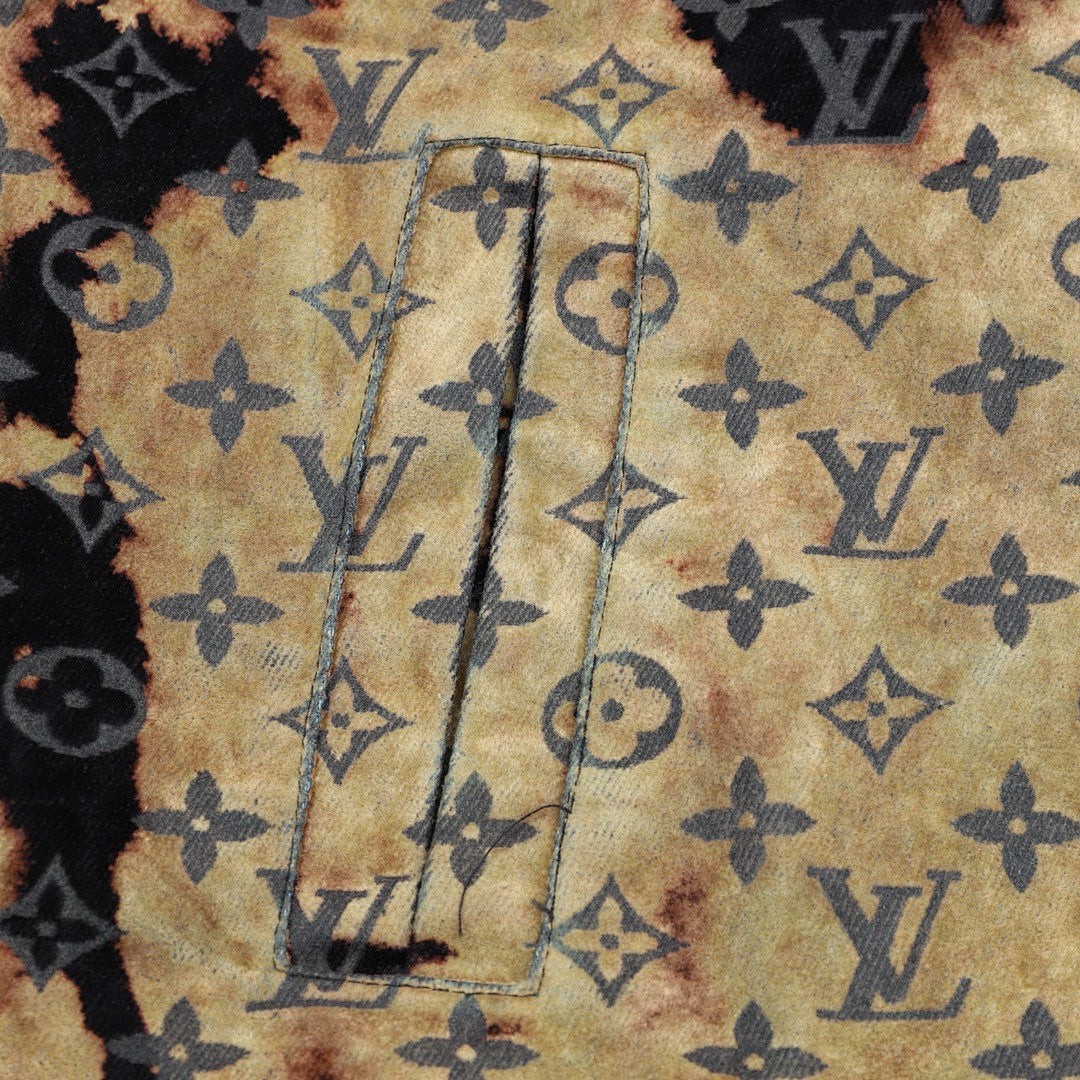 Louis Vuitton Faded "Burning Cloud" Print Denim Jacket