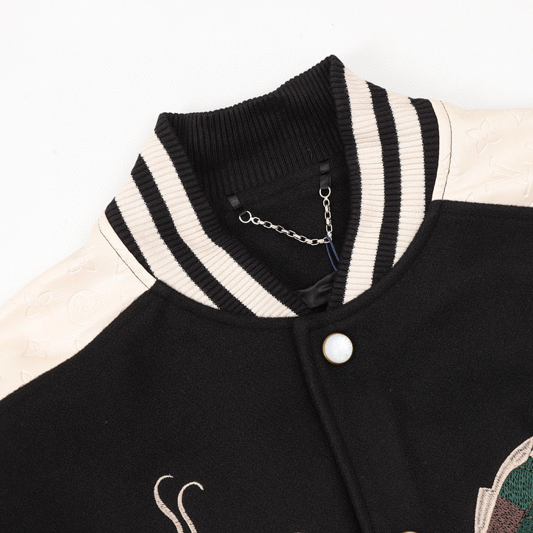 Louis Vuitton Chinese Dragon Embroidered & Paneled Baseball Jacket