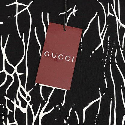 GUCCI 2026 New Arrival: All-Over Digital Print Short-Sleeve T-Shirt featuring Branch-Motif Lettering Logo