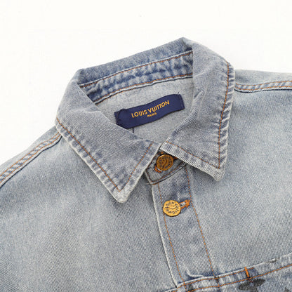 Louis Vuitton Monogram Denim Patchwork Long-Sleeve Jacket