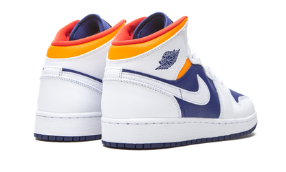 Air Jordan 1 Mid GS "White Deep Royal Blue" 554725 131