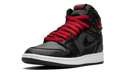 Air Jordan 1 High Retro GS "Black Satin/Gym Red" 575441 060