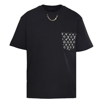 Louis Vuitton Chain-Detail Denim Pocket Short-Sleeve T-Shirt