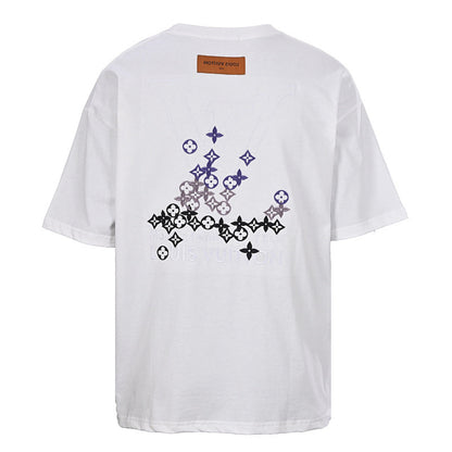 Louis Vuitton Gradient Shoulder-Letter Short-Sleeve T-Shirt