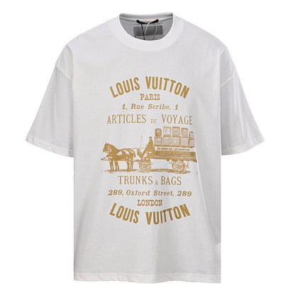 Louis Vuitton Carriage Slogan Print Short-Sleeve T-Shirt
