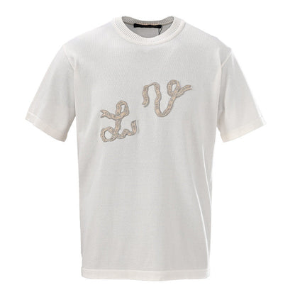 Louis Vuitton Rope-Embroidered Short-Sleeve Knit T-Shirt