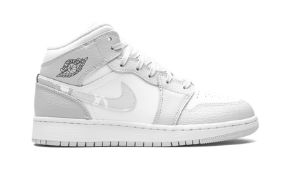 Air Jordan 1 MID SE GS "Grey Camo Swoosh" DD3235 100