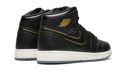 Air Jordan 1 Retro High OG GS "black gld lthr" 575441 031