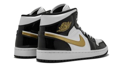 Air Jordan 1 Mid SE "Black Gold Patent Leather" 852542 007