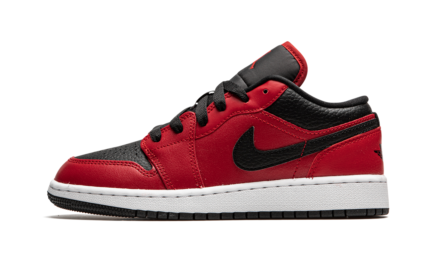 Air Jordan 1 Low GS "Black Pebbled" 553560 605
