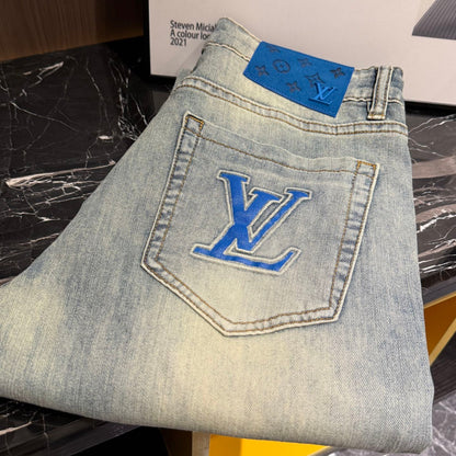 Louis Vuitton Logo-Embroidered Jeans