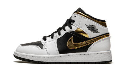 Air Jordan 1 Mid GS "White / Gold / Black" 554725 190
