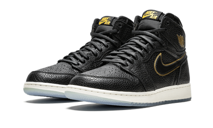 Air Jordan 1 Retro High OG GS "black gld lthr" 575441 031