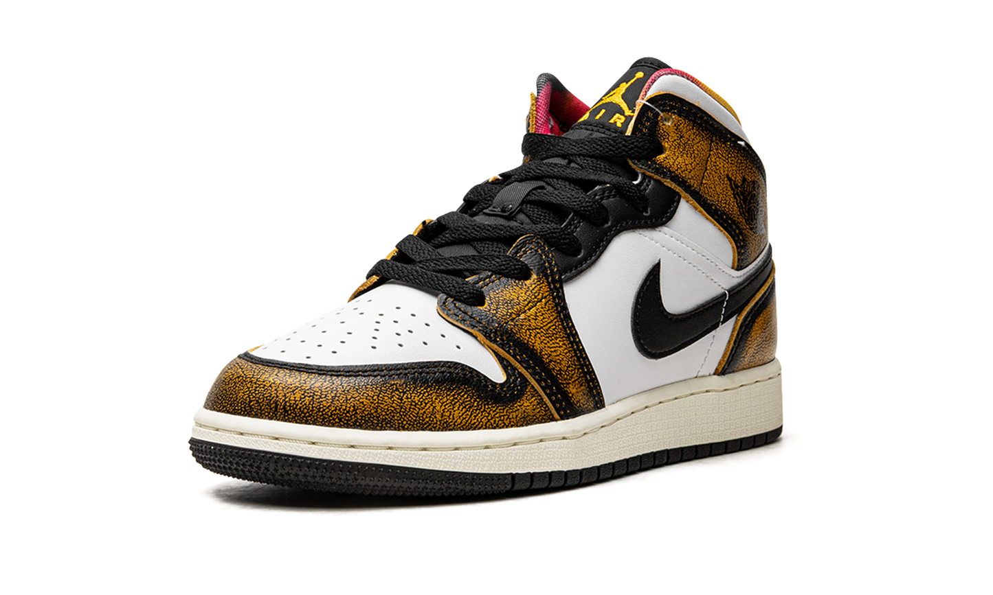 AIR JORDAN 1 MID SE GS "Orange Wear Away" DQ8418 071