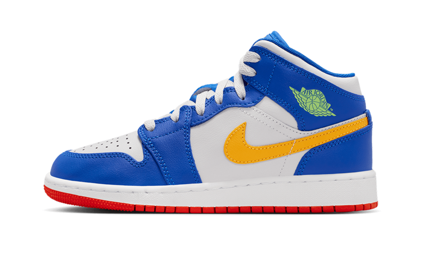 Air Jordan 1 Mid GS "Racer Blue / Red / Gold" IM6562 445