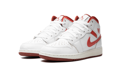 AIR JORDAN 1 MID SE GS "WHITE DUNE RED" FJ3464 160