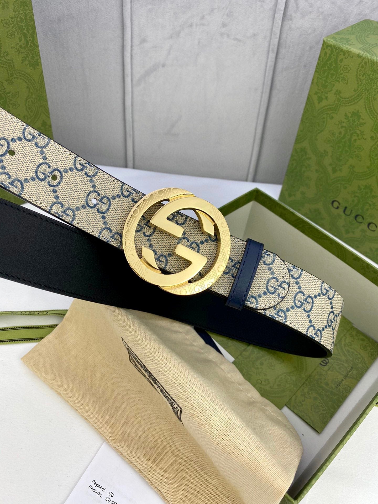 Gucci Classic Men's Belt — Gold Buckle & Silver Buckle