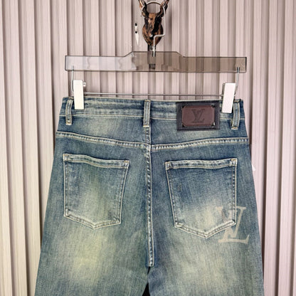 Louis Vuitton Logo-Embroidered Jeans