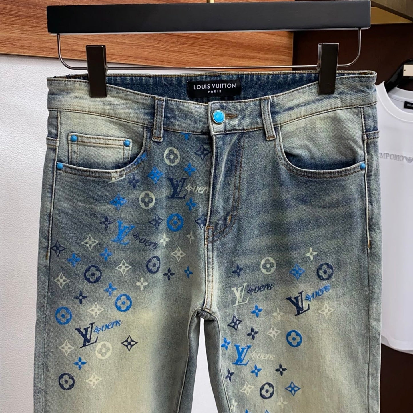 Louis Vuitton Logo-Embroidered Jeans