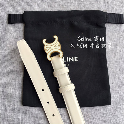 Authentic Celine Women‘s Leather Belt – Triomphe Buckle