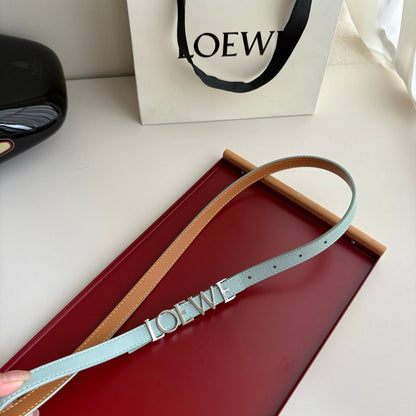Loewe Women’s Leather Belt Anagram Buckle Classic Dress Waist Belt for Jeans Trousers Coat Casual Formal