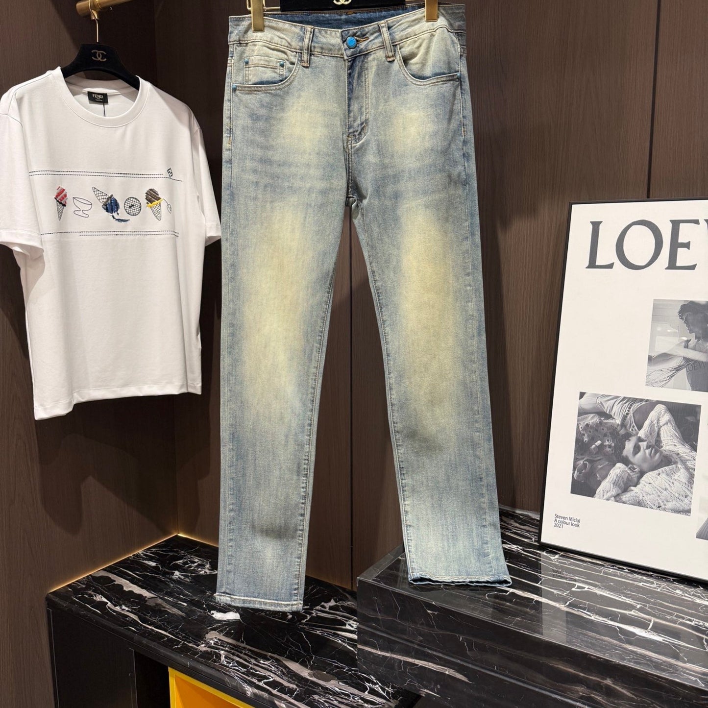 Louis Vuitton Logo-Embroidered Jeans