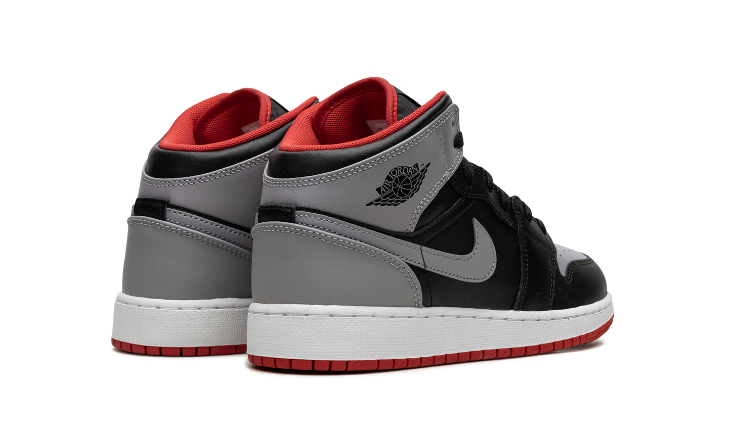 AIR JORDAN 1 MID GS "Black Grey Red" DQ8423 006