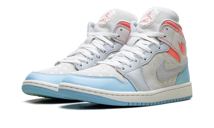 Air Jordan 1 Mid WMNS "White/Light Blue/Pink" IM7420 133